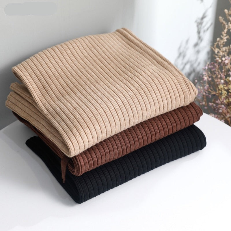 2022 new casual straight pants  women female drawstring loose high waist knitted wide leg pants casual Trousers voguable
