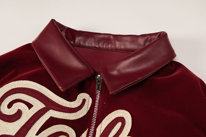 Voguable Pu Leather Letter Print Zipper Long Sleeve Loose Patchwork Jacket Autumn Winter Women Streetwear Outfits Y2K voguable