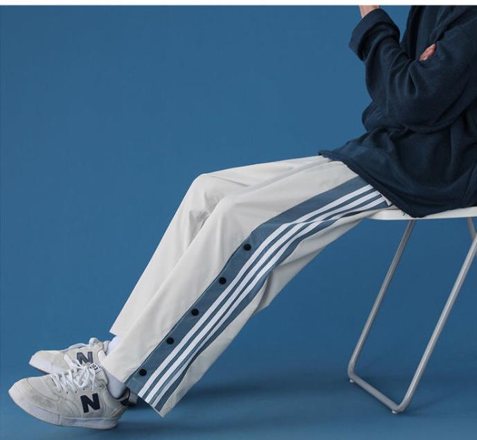 Voguable Fashion Streetwear Joggers Men Sweatpants Breasted Korean High Street Straight Trousers Plus Size Loose Couple Casual Pants voguable