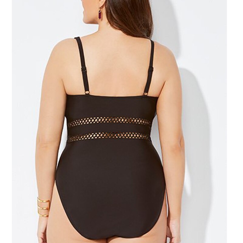 Plus Size Swimsuits for women Large Swimsuit Sexy 2022 Swimwear Push Up One Piece Beach Abdomen Reducer Swim Wear Black XXXL 8xl voguable