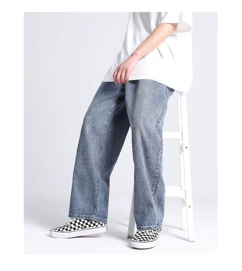 Voguable Men's and women's jeans American loose denim daddy pants men's oversize straight wide-leg mopping wash jeans trend streetwear voguable