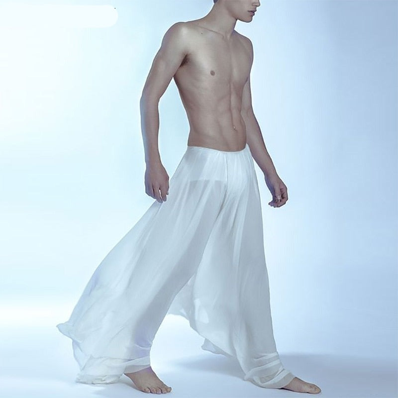 Voguable American Style Men's Fashion Pantalons Loose Comeforable Long Pants Casual Streetwear Micro-transparent Pantalons S-5XL voguable