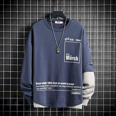 Voguable Round Neck Thin T-shirt Men's Long-sleeved Suit Tide Brand Young Students Male Trend Spring Fall Punk Clothes 2021 New Harajuku voguable