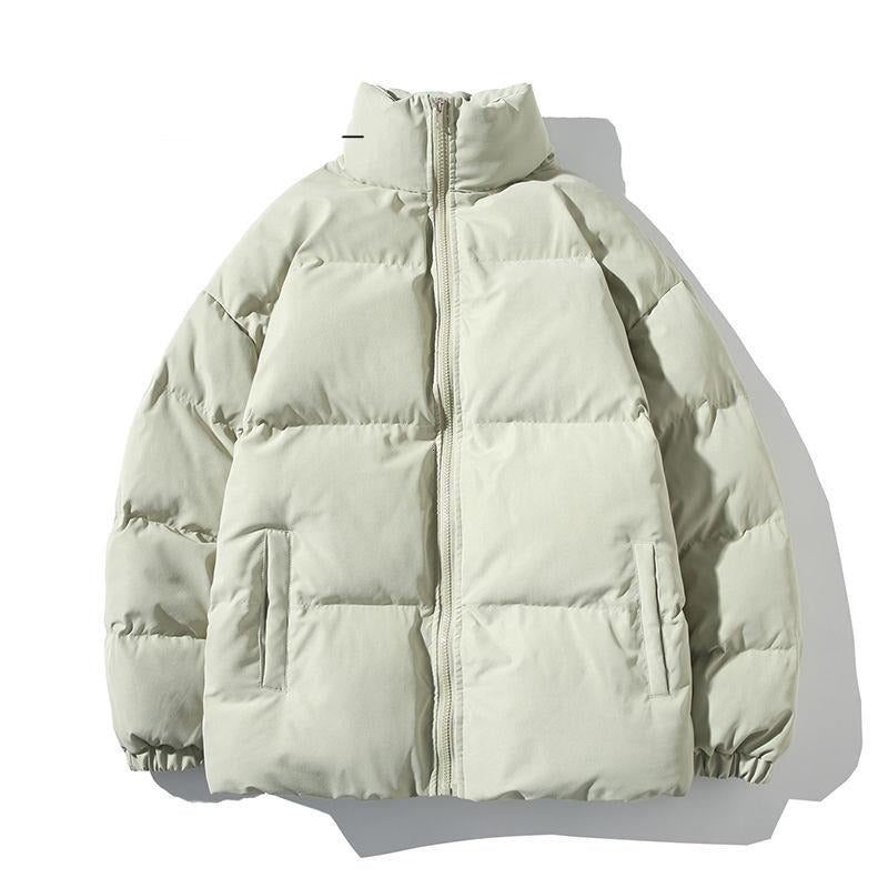 Voguable Big Size Thicken Men Warm Parkas Solid Color Stand Collar Fashion Male Winter Coat Cotton Padded Jacket Harajuku Clothing voguable