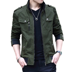 Voguable Mens Jacket Fashion Army Military Jacket Man Coats Bomber Jacket Stand Male Casual Coats Streetwear Chamarras Para Hombre voguable