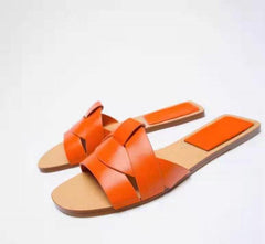 Shoes Slippers Flat Slides Square Toe Fashion Slipers Women Rubber Flip Flops Luxury 2022 Hawaiian Microfiber PU Basic Rome voguable