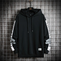 Men Hoodies Autumn Fleece Solid Oversized Sweatshirts Hip Hop Japanese Streetwear Harajuku Casual Black Hoodie Men voguable