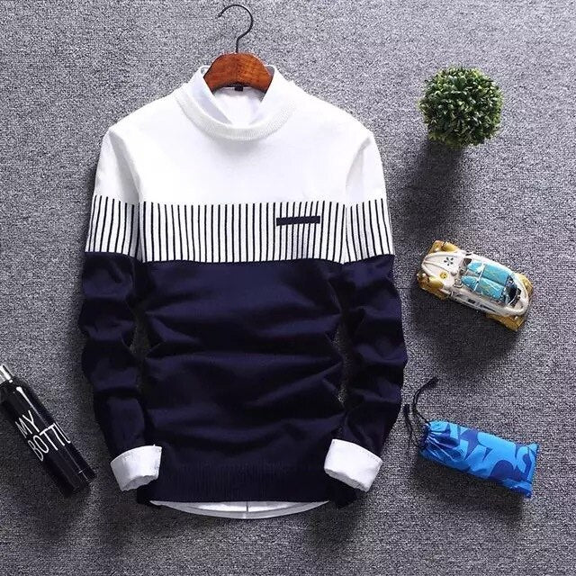 Voguable Sweater Men's Winter Pullover Men 2022 Autumn Slim Fit Striped Knitted Sweaters Mens Brand Clothing Casual pull homme hombre voguable