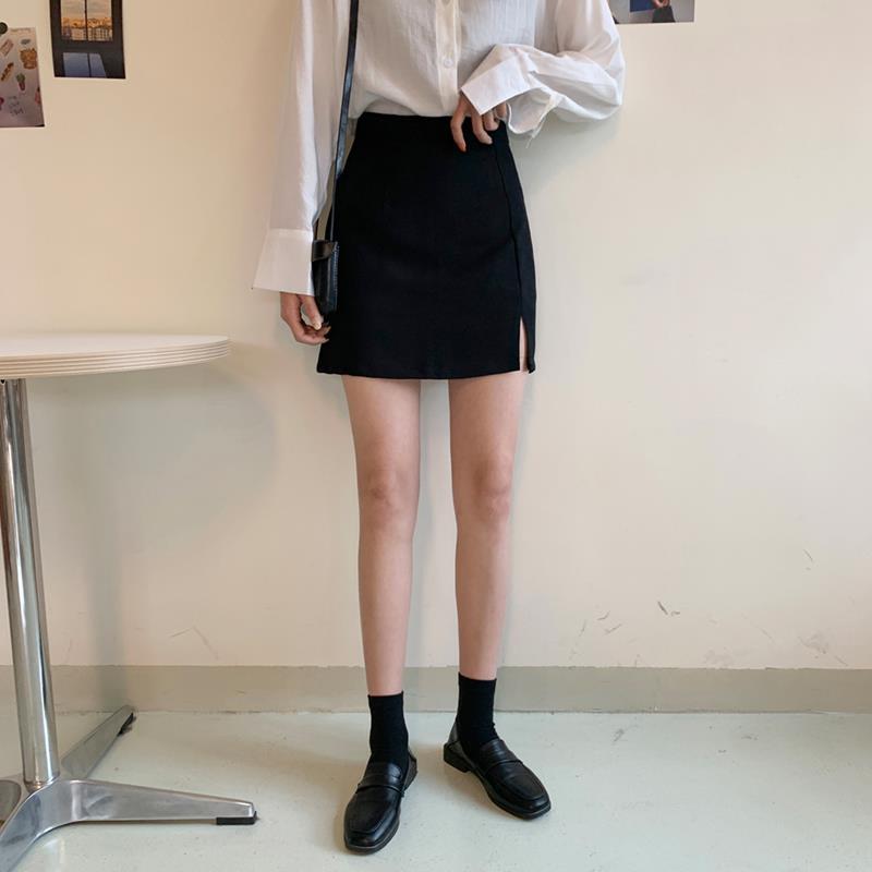 Voguable   Skirts Women Split Elegant Office Ladies Spring Mujer Casual Large Size 3XL A-line Black Hot Sale Design Comfortable Ulzzang New voguable