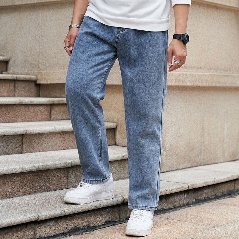 Voguable Baggy Pants Men Big Size Jeans Denim Loose Straight Long Trouser Man Style Street Outdoor Clothing 32-48 voguable
