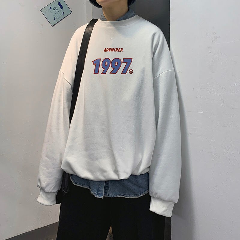 Voguable Graphic Printed Men's Black Sweatshirts 2021 Autumn Men Casual O-neck Pullovers Hoodies Korean Man Sweatshirts Tops voguable
