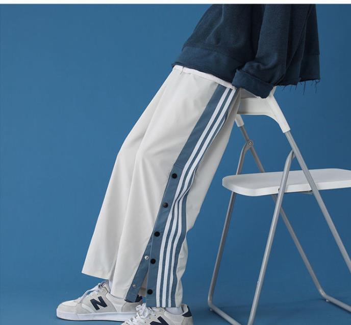 Voguable Fashion Streetwear Joggers Men Sweatpants Breasted Korean High Street Straight Trousers Plus Size Loose Couple Casual Pants voguable