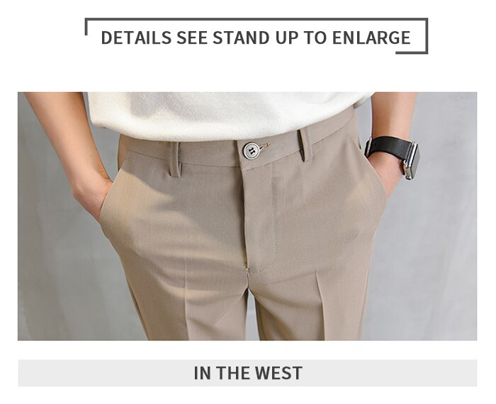 Voguable 2022 New Thin Casual Pants Korea Style Straight Slim Suit Bottoms 3 Colors Classic Fashion Business Leisure Solid Color Trousers voguable