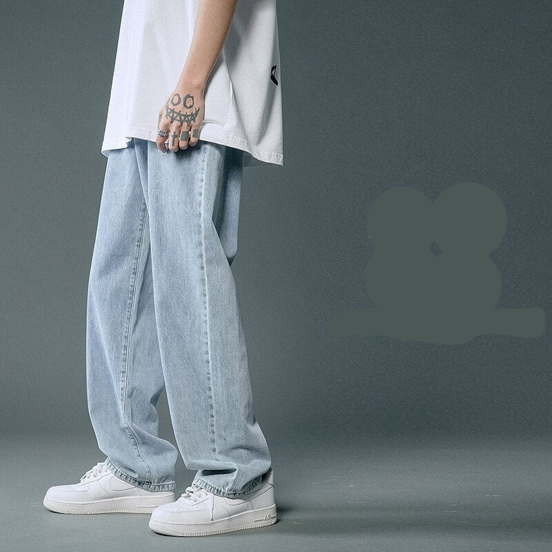 Voguable  Summer thin men jeans men's fashion famous brand versatile loose straight Summer pants clothes streetwear hiphop denim New 2021 voguable