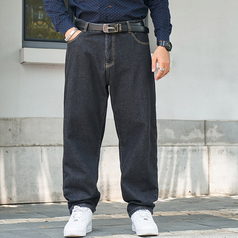 Voguable Baggy Pants Men Big Size Jeans Denim Loose Straight Long Trouser Man Style Street Outdoor Clothing 32-48 voguable