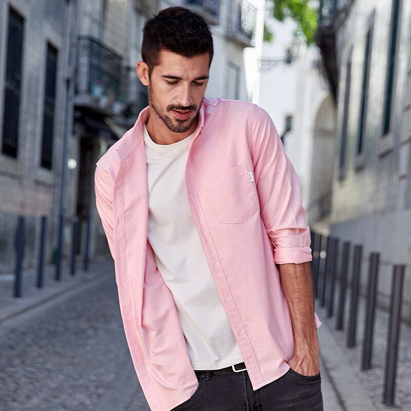 100% Cotton Autumn Man's Shirts Oxford Fashion Business Casual Quality Shirt Men Long Sleeve Top Clothing Plus Size voguable