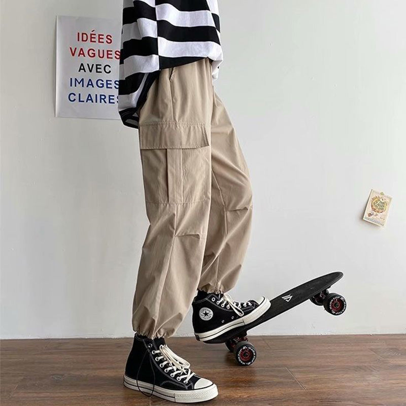 Voguable  Mens Korean Fashion Hip Hop Cargo Pants Cool Street Boy Free Styles Basketball Skateboarding Sports Casual Wear Spring Fall voguable