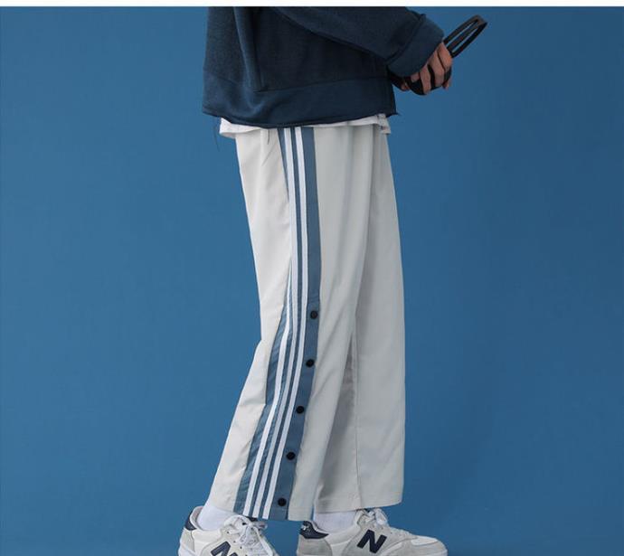Voguable Fashion Streetwear Joggers Men Sweatpants Breasted Korean High Street Straight Trousers Plus Size Loose Couple Casual Pants voguable