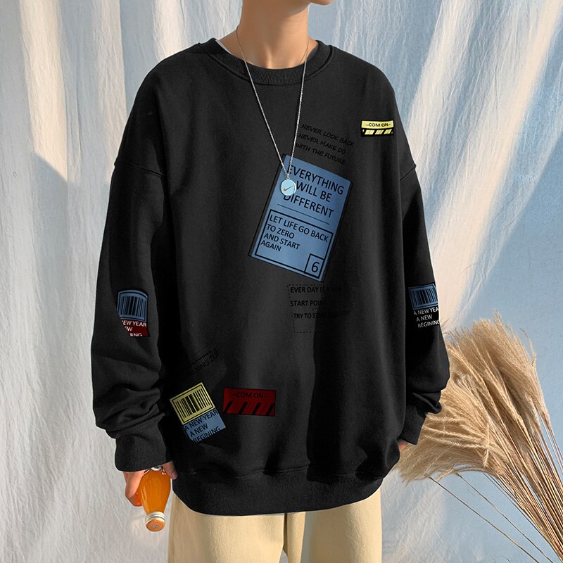 Voguable Fashion Brand Hoodies 2021 Blue White Black Classic Spring Autumn Hip Hop Loose Casual Men's Sweatshirts Punk Streetwear Clothes voguable