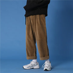 Autumn/winter Corduroy Pants Men's Fashion Casual Pants Men Streetwear Loose Hip-hop Straight Wide-leg Pants Mens Trousers M-3XL voguable