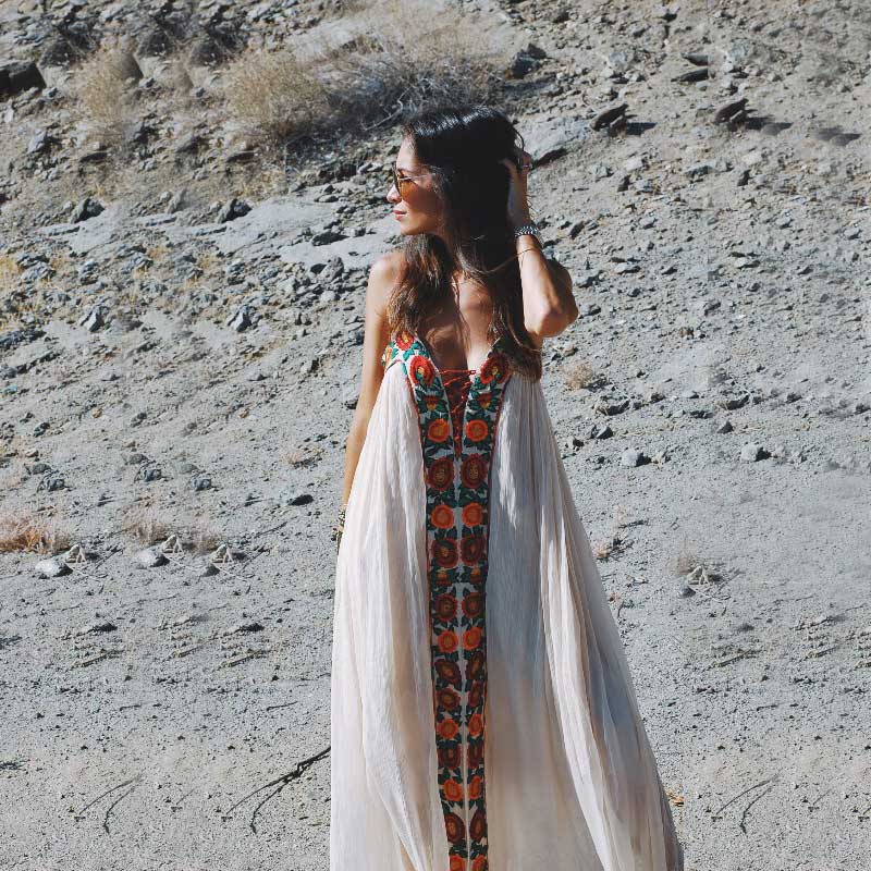Boho Inspired Summer Dresses Strapless floral embroidery sexy White maxi Dress long women Dresses hippie chic Vestido Robes voguable
