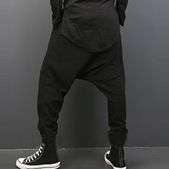INCERUN 2022 Men Harem Pants Elastic Waist Streetwear Drop-crotch Trousers Men Baggy Fashion Punk Style Joggers Casual Pants 5XL voguable
