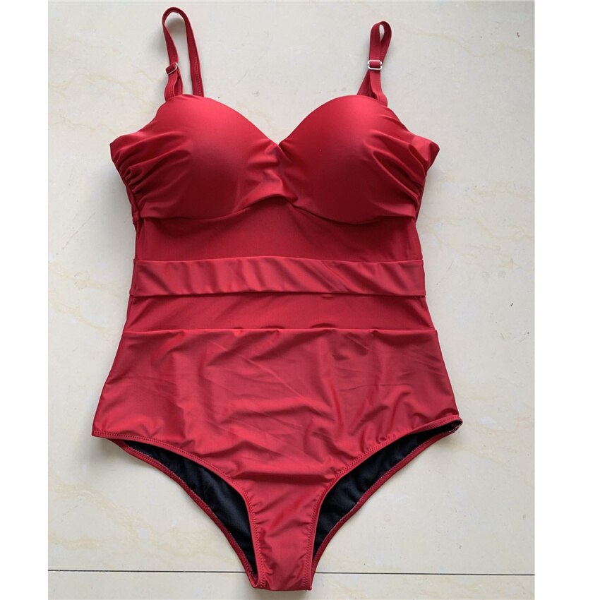 fatkini 2022 Hot Plus size Mesh Swimwear Women Push Up One Piece Swimsuit High Waist Bathing Suit Full Body Beach Wear H148 voguable