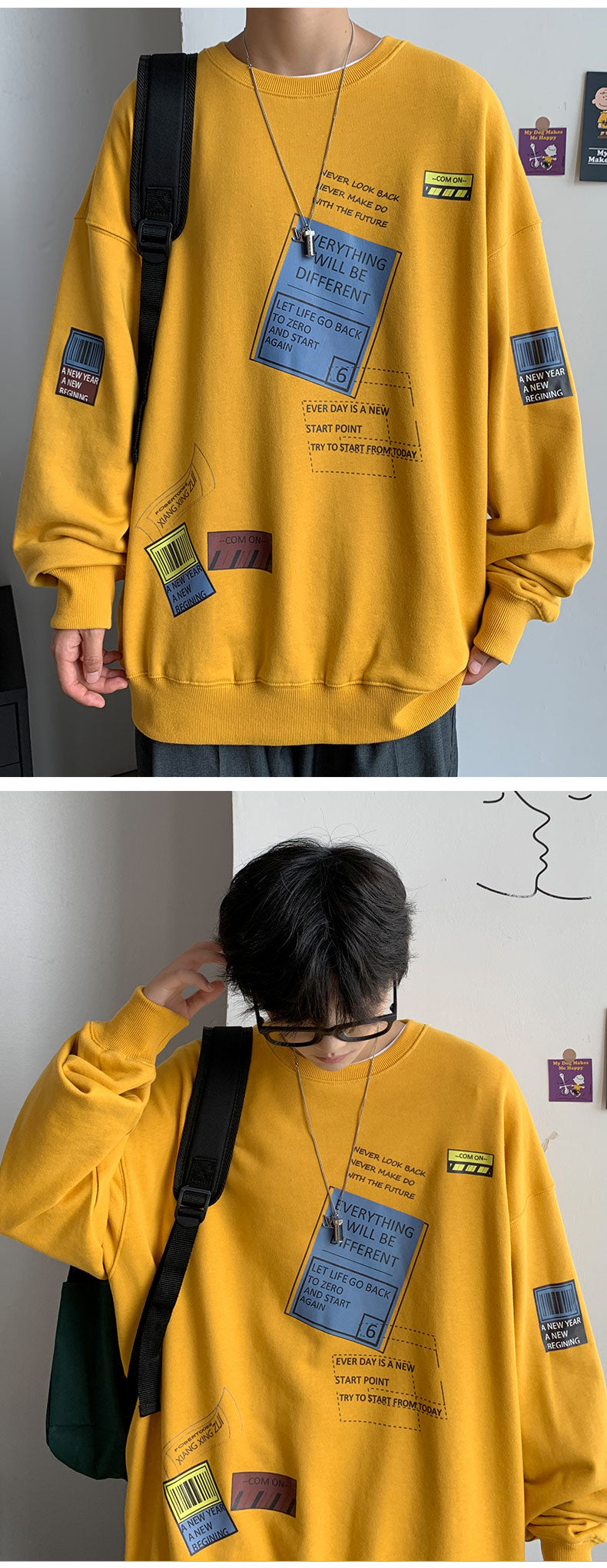 Voguable Fashion Brand Hoodies 2021 Blue White Black Classic Spring Autumn Hip Hop Loose Casual Men's Sweatshirts Punk Streetwear Clothes voguable