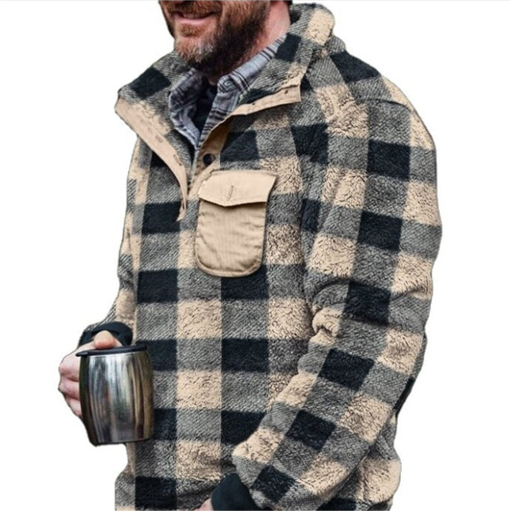 Voguable Winter Sherpa Fleece Sweater Plus Size 3XL Fluffy Pullover Popular Plaid Warm Streetwear Teddy Sweaters voguable