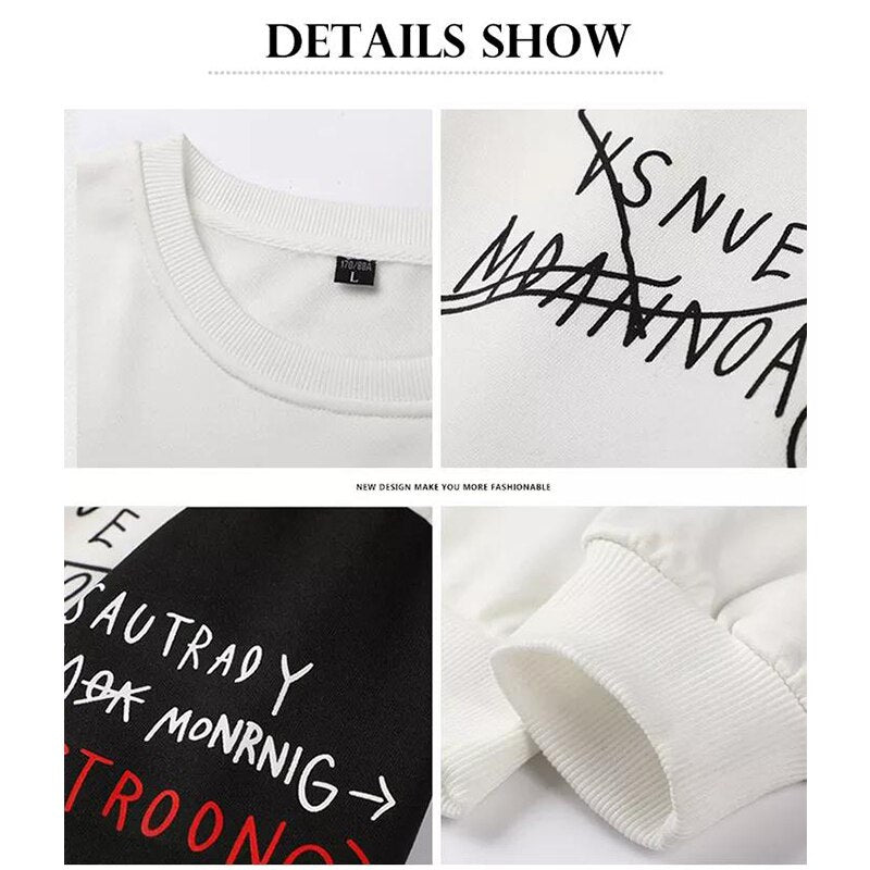 Voguable Oversized Hoodie White Crewneck Hooded Sweatshirt for Men Harajuku Hoodies Men Plus Velvet Autumn Korean Streetwear voguable