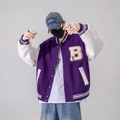 Voguable Hip Hop Furry Bone Patchwork Color Block Jackets Mens Harajuku Streetwear Bomber Jacket Men Baseball Coats Unisex Autumn voguable