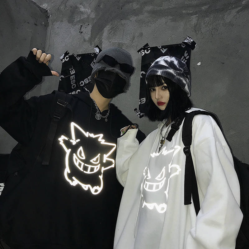 Voguable Autumn Winter Fleece Hoodies Fashion Long Sleeves Devil Sweatshirt Cool  Loose Hip Hop Streetwear Clothing for Men Women Hoodie voguable