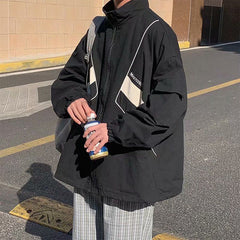 Voguable Spring Autumn Workwear Jacket Men's Casual All-match Trend Handsome Loose Trend Hong Kong Style Japan Harajuku Varsity Jacket voguable