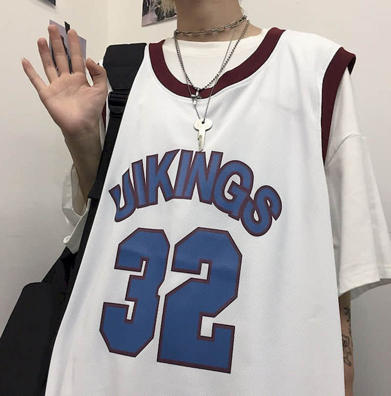 Shirt Basketball uniform two-piece student summer Korean retro all-match t-shirt loose O-neck letters sleeveless vest cool lover voguable