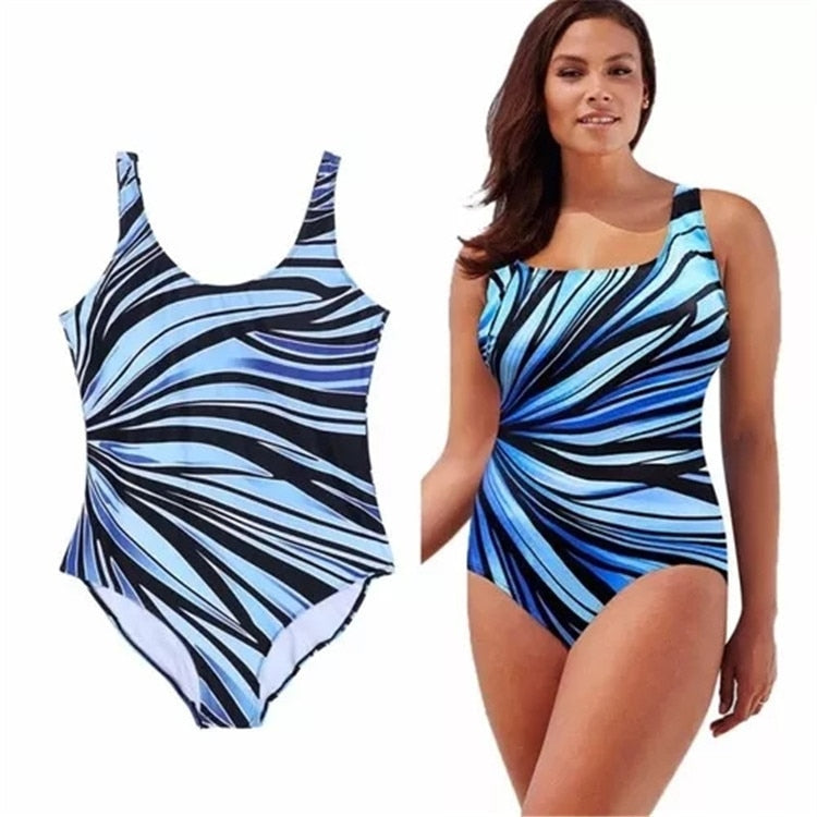 Voguable  Swim Suits Large Printed Push Up One-piece Suit Plus Size Swimsuit Monokini May Swimwear 2020 New Female Beach Big Sizes Trikini voguable