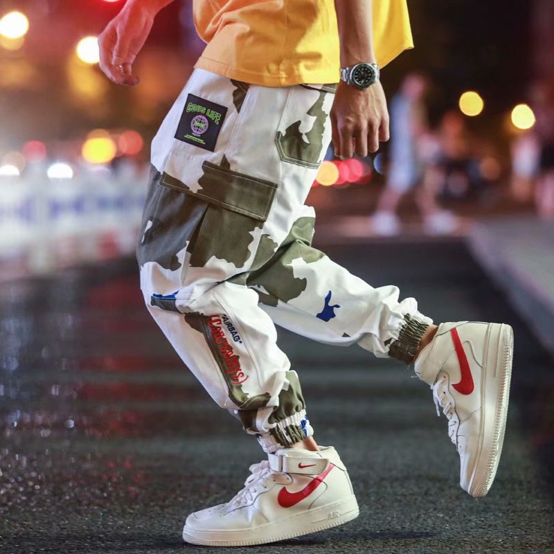 Voguable  Streetwear Cargo Pants Men Fashion Casual Mix Color Joggers Hip Hop Pants Male Korean Stylish Harajuku Pop Trousers voguable