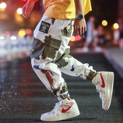 Voguable  Streetwear Cargo Pants Men Fashion Casual Mix Color Joggers Hip Hop Pants Male Korean Stylish Harajuku Pop Trousers voguable