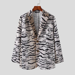 INCERUN American Style New Men's Fashion Casual Streetwear Leopard Print Blazer Formal Suit Long Sleeved Casual Coats S-5XL 2022 voguable