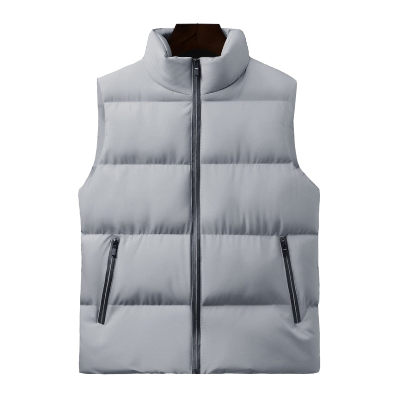 Voguable New Men's Jacket Winter Male Vest For Down Cotton Casual Sleeveless Jacket Waistcoat High Quality Windproof Warm Vest Coat voguable