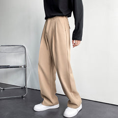 Voguable  Men Suit Pants Solid Full Baggy Casual Wide Leg Trousers for Men Khaki Black White Japanese Style Streetwear Oversize Pants Man voguable