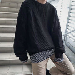 Voguable Y2K O-neck sweater for men women 2021 new autumn winter casual base jerseys oversize fashion lightweight Korean hip hop sweater voguable