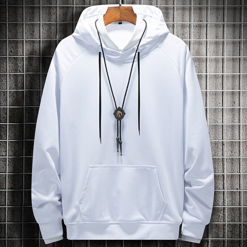 Men Hoodies Autumn Fleece Solid Oversized Sweatshirts Hip Hop Japanese Streetwear Harajuku Casual Black Hoodie Men voguable