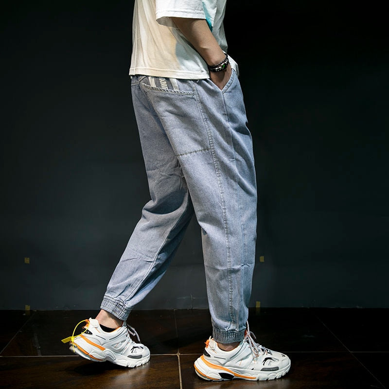 Voguable Hip Hop Streetwear Harem Jeans Pants Men Loose Joggers Denim Casual Sweatpants Korea Ankle length Trousers voguable