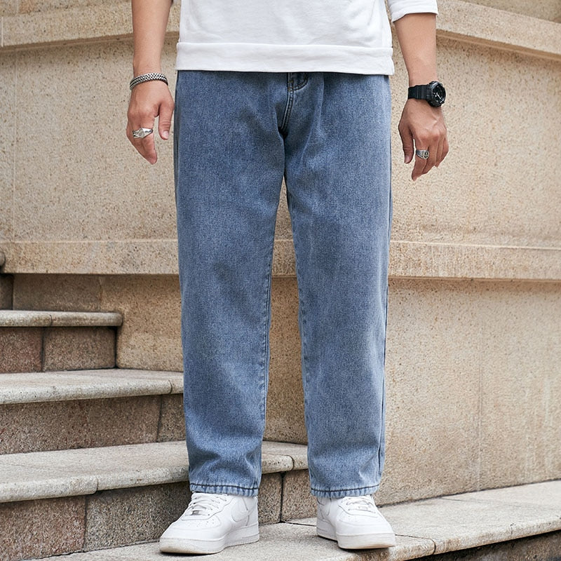 Voguable Baggy Pants Men Big Size Jeans Denim Loose Straight Long Trouser Man Style Street Outdoor Clothing 32-48 voguable