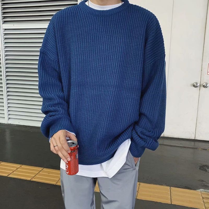 Voguable Y2K O-neck sweater for men women 2021 new autumn winter casual base jerseys oversize fashion lightweight Korean hip hop sweater voguable