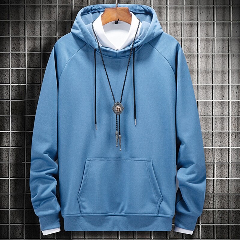 Men Hoodies Autumn Fleece Solid Oversized Sweatshirts Hip Hop Japanese Streetwear Harajuku Casual Black Hoodie Men voguable