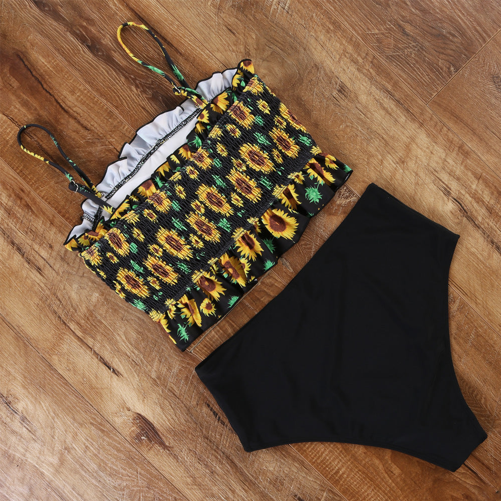 Voguable Solid Swimsuit 2022 Swimwear Women Sexy Bandeau Bikini Plus Size Tankini High Cut Bathing Suit High Waist Biquini Hot Bikini Set voguable