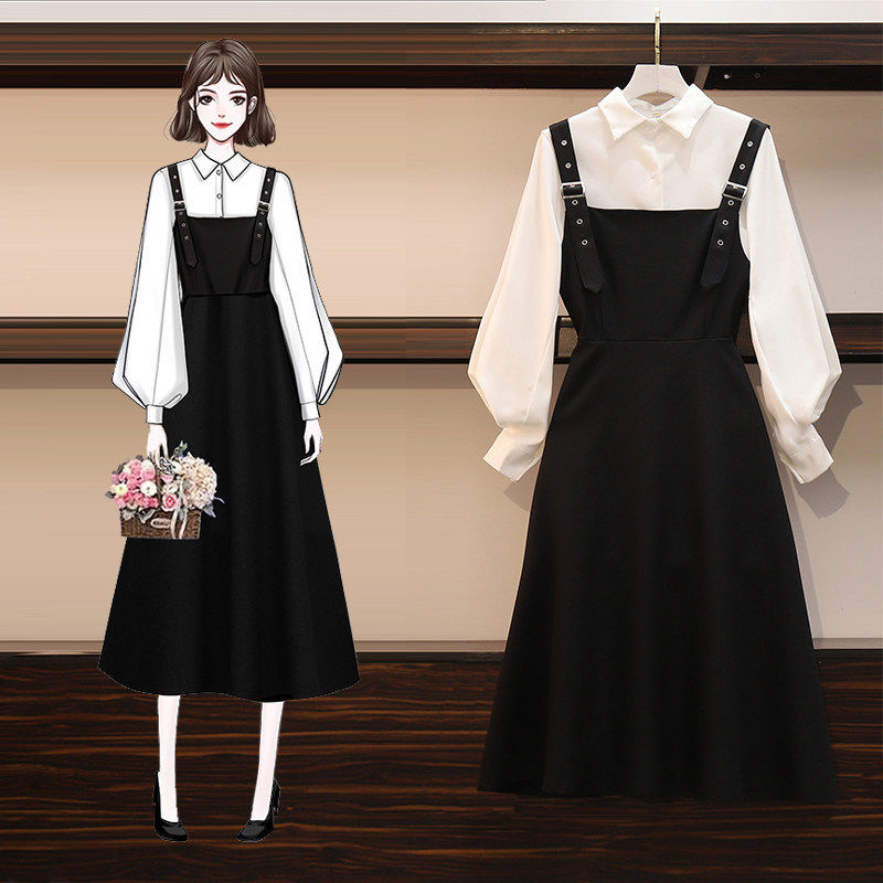 Voguable  Dress Sets Women Plus Size 4XL Chic Fashion Elegant Office Lady Outfits 2 Piece Korean Fall Basic Simple Female Shirts Vestido voguable