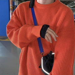 Voguable Y2K O-neck sweater for men women 2021 new autumn winter casual base jerseys oversize fashion lightweight Korean hip hop sweater voguable
