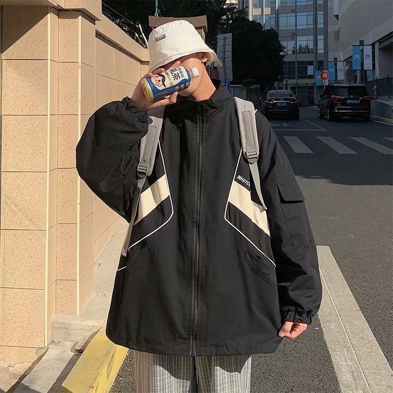 Voguable Spring Autumn Workwear Jacket Men's Casual All-match Trend Handsome Loose Trend Hong Kong Style Japan Harajuku Varsity Jacket voguable